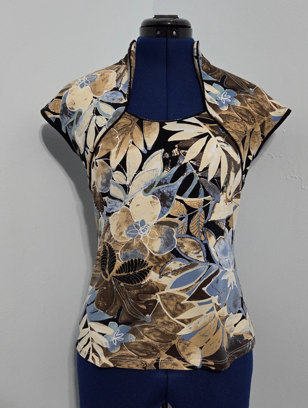 Vintage 90s Brown Floral Tank Top Size S